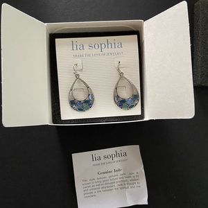 NWB Lia Sophia earrings w/ Jade